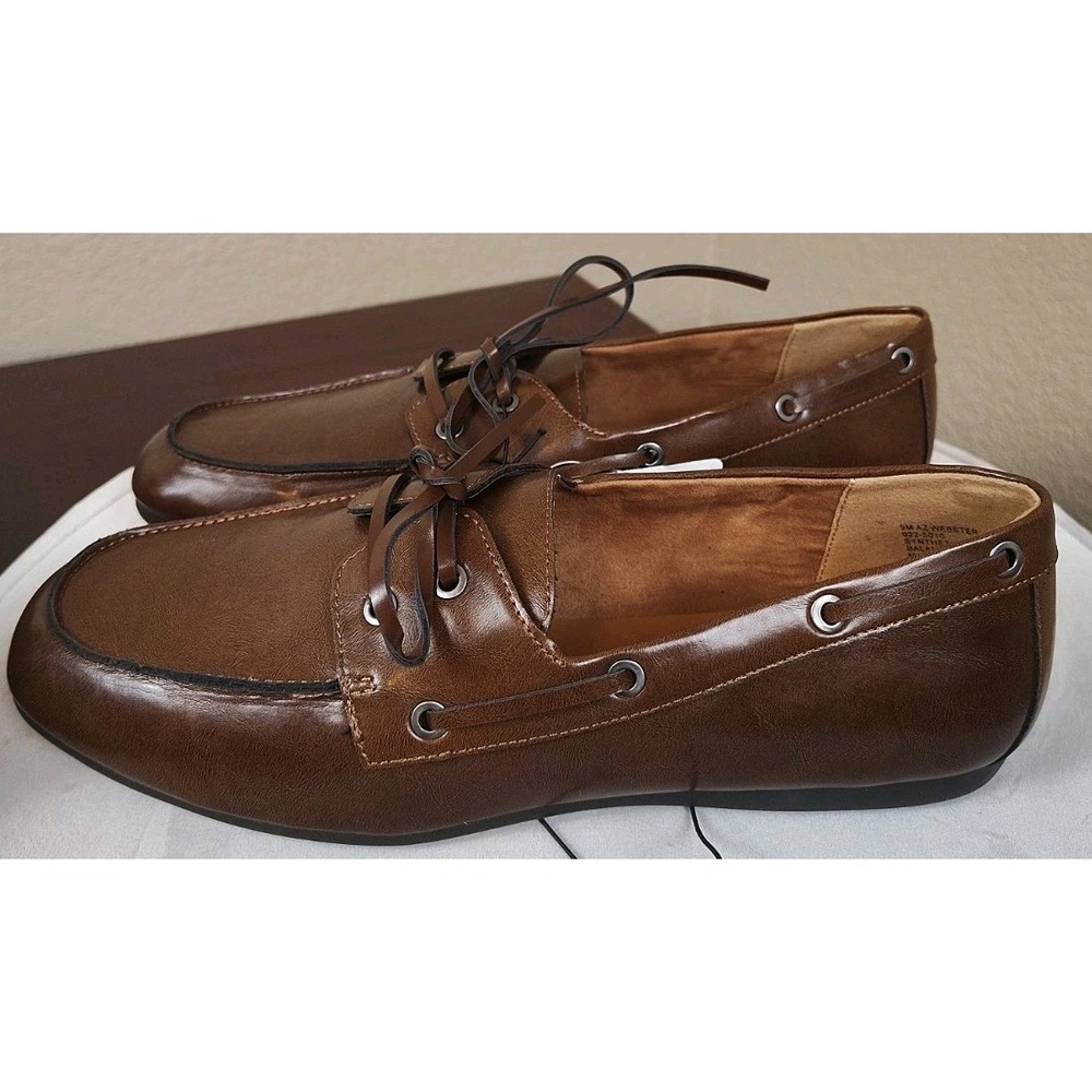 Arizona Jean Co Women's Brown Lace-Up Loafer Flats Round Toe Synthetic US 9M